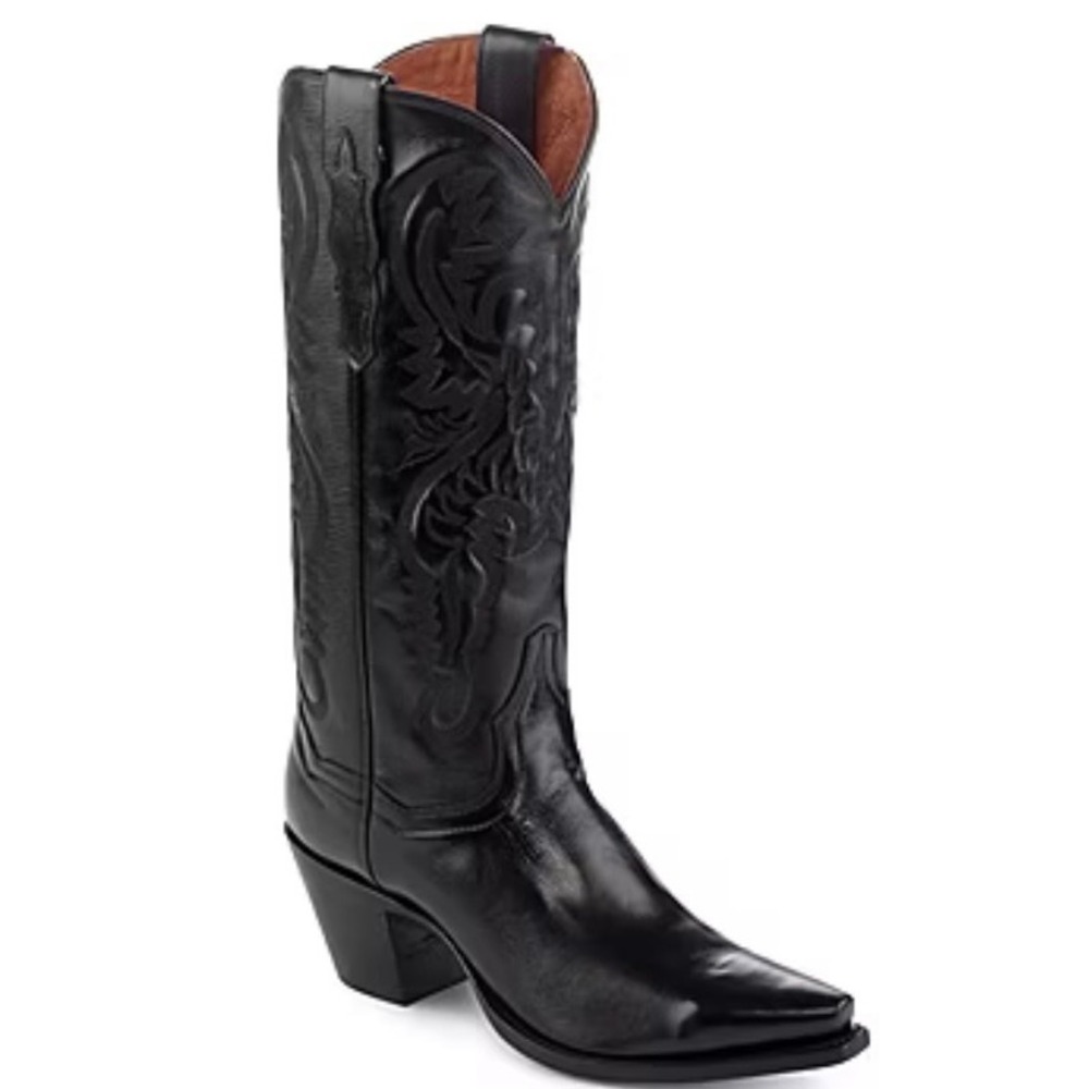 Dan Post Black Leather Western Boots Pointed Toe DP3200 Women's‎ 8.5 M.